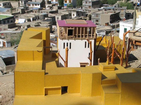 Architectural model of the museum tower and complex