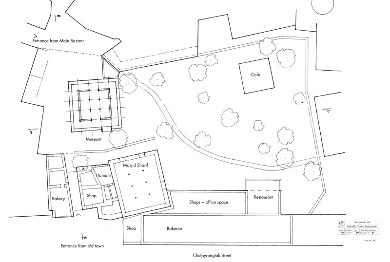 Site plan of the museum complex in the Tsas Soma garden